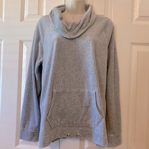 Velour Feel Cowl Neck Sweatshirt